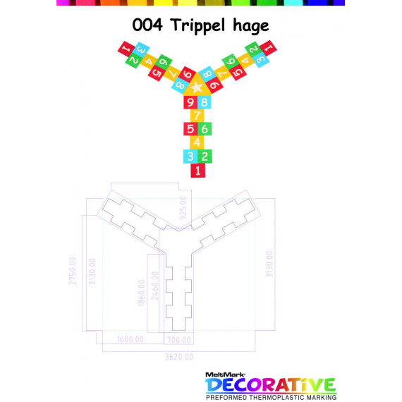 Montert Trippel paradis 313x362cm
