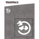 MeltMark Ladesymbol 104x102cm hvit/sort lyn