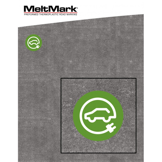 MeltMark Ladesymbol A Ø80cm hvit/grønn
