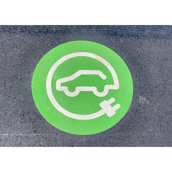 MeltMark Ladesymbol A Ø80cm hvit/grønn