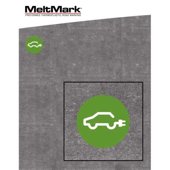 MeltMark Ladesymbol B Ø80cm hvit/grønn