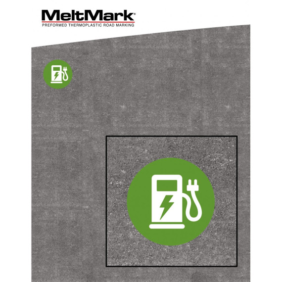 MeltMark Ladesymbol C Ø80cm hvit/grønn