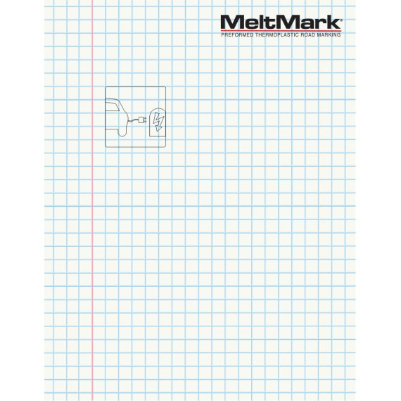 MeltMark Ladesymbol 90x90cm hvit/grønn/rød