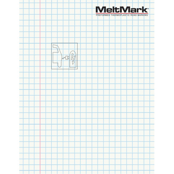 MeltMark Ladesymbol 90x90cm hvit/grønn/rød
