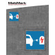 MeltMark Ladesymbol 100x100cm hvit/blå/rød