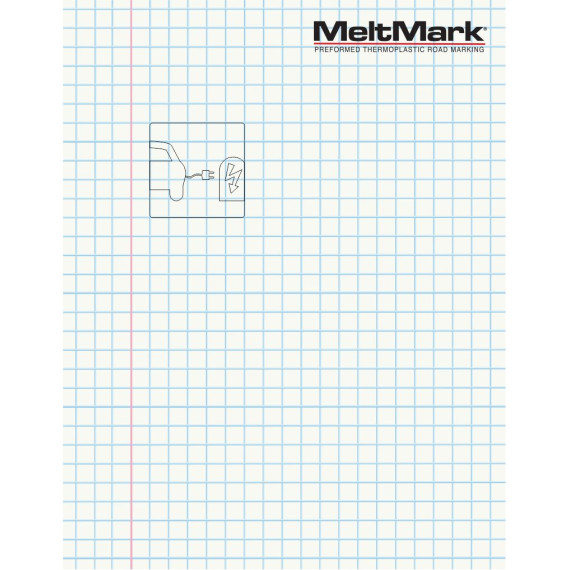 MeltMark Ladesymbol 100x100cm hvit/blå/rød