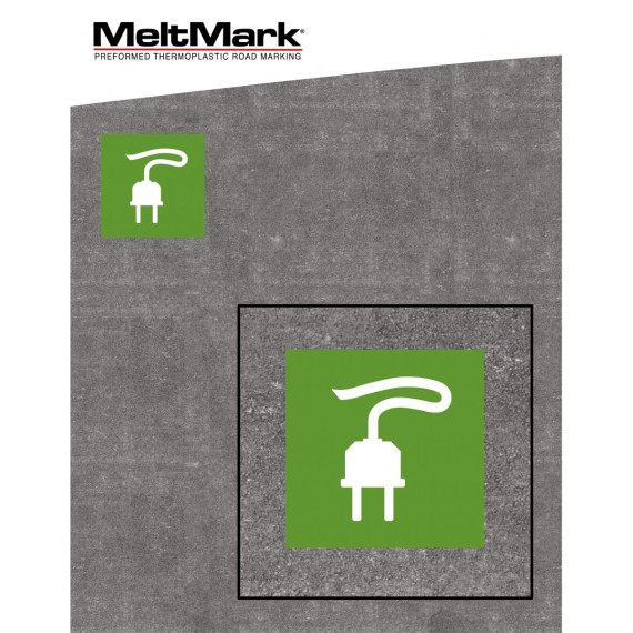 MeltMark Ladesymbol 100x100cm hvit/grønn