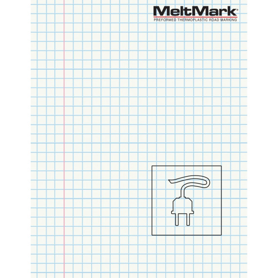 MeltMark Ladesymbol 150x150cm hvit/grønn