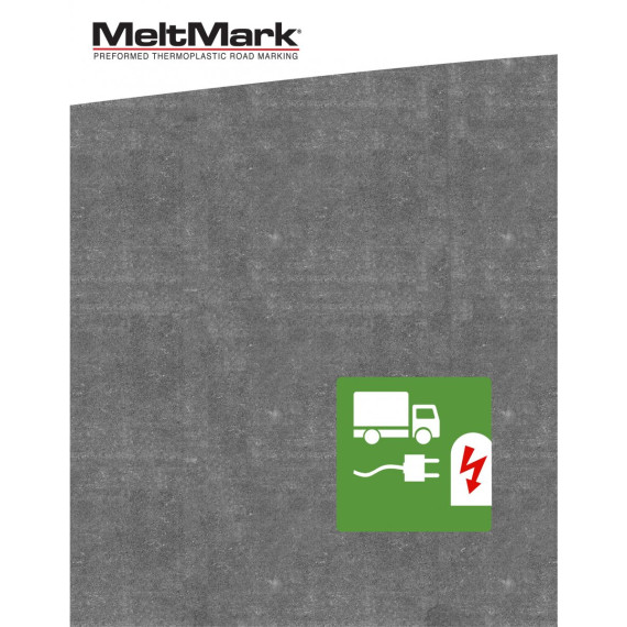 MeltMark Ladesymbol lastebil 150x150cm hvit/grønn
