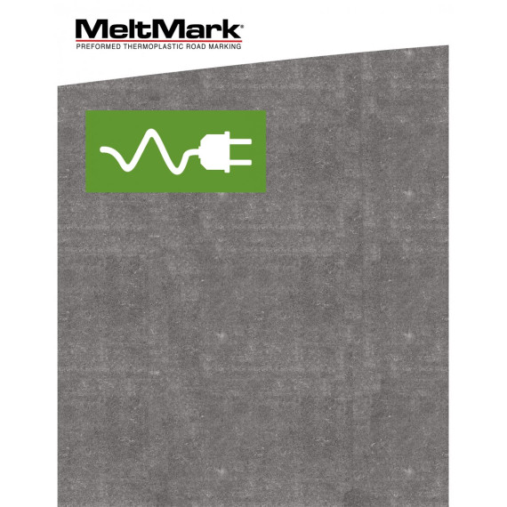MeltMark Ladesymbol 220x100cm hvit/grønn