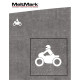 MeltMark Motorsykkel med fører 80x96cm hvit
