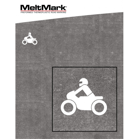 MeltMark Motorsykkel med fører 80x96cm hvit