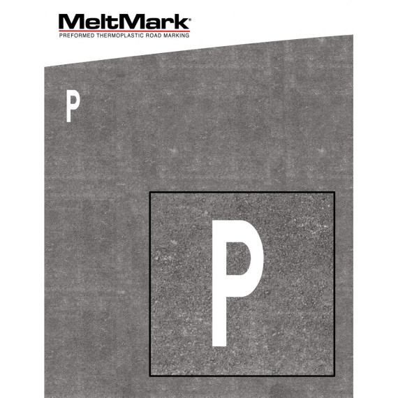 MeltMark Parkeringssymbol 74x30cm hvit