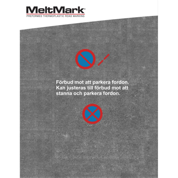 MeltMark P-forbudt/stopp forbudt 80cm blå/rød