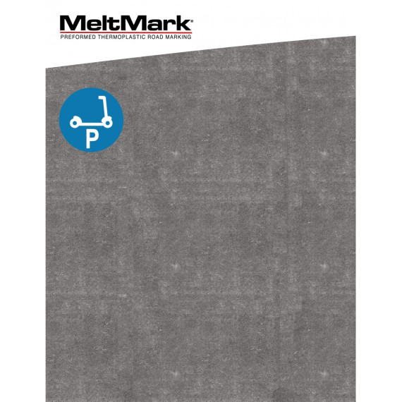 MeltMark Elsykkelparkering Ø80cm hvit/blå