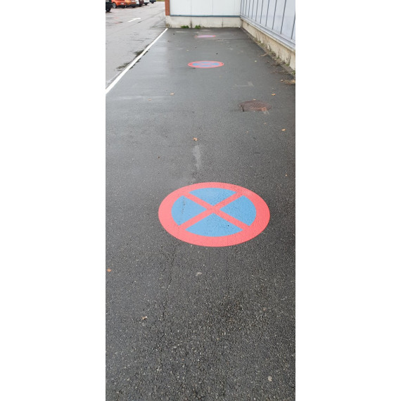 MeltMark P-forbudt/stopp forbudt 100cm blå/rød