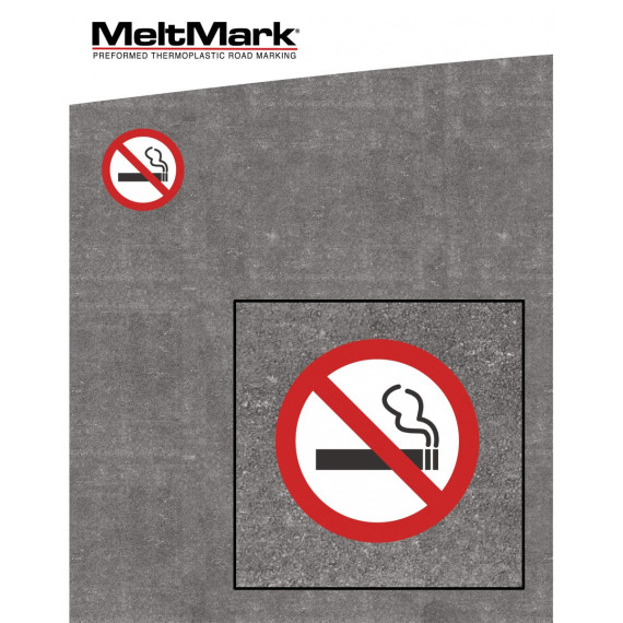 MeltMark Røyking forbudt Ø80cm hvit/svart/rød