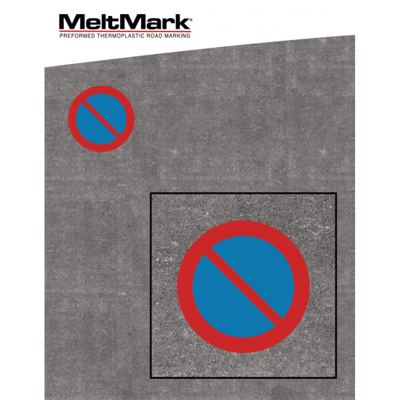 MeltMark Parkering forbudt Ø100cm blå/rød