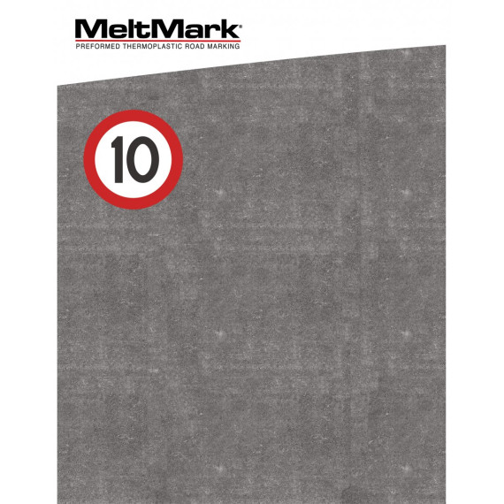 MeltMark Hastighet 10 Ø120cm hvit/svart/rød