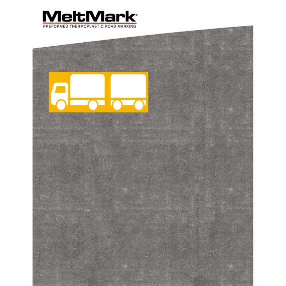 MeltMark Lastebil symbol 85x210cm hvit/gul