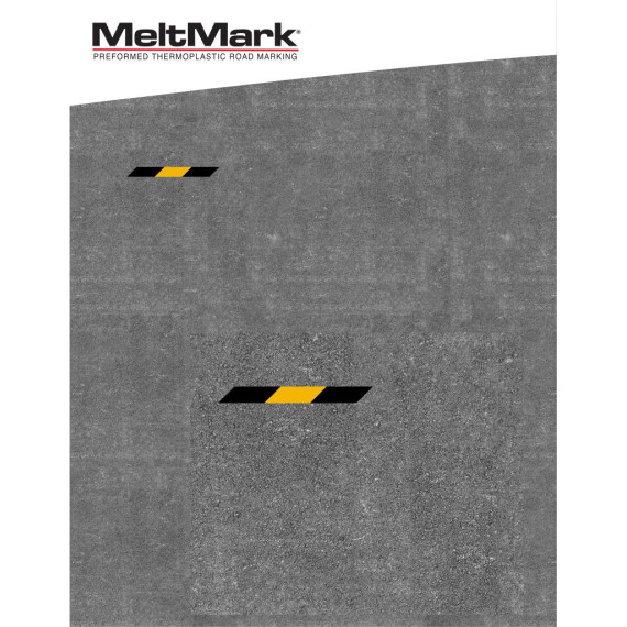 MeltMark Farelinje 10x85cm gul/svart