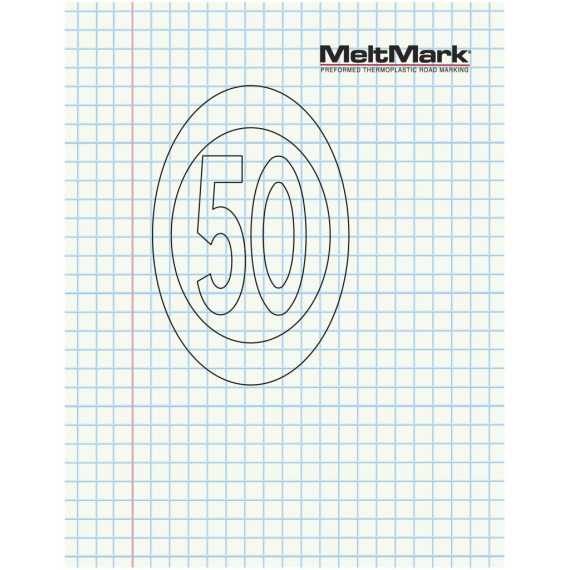 MeltMark Hastighet 50 320x210cm hvit