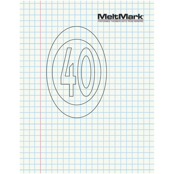 MeltMark Hastighet 40 320x210cm hvit