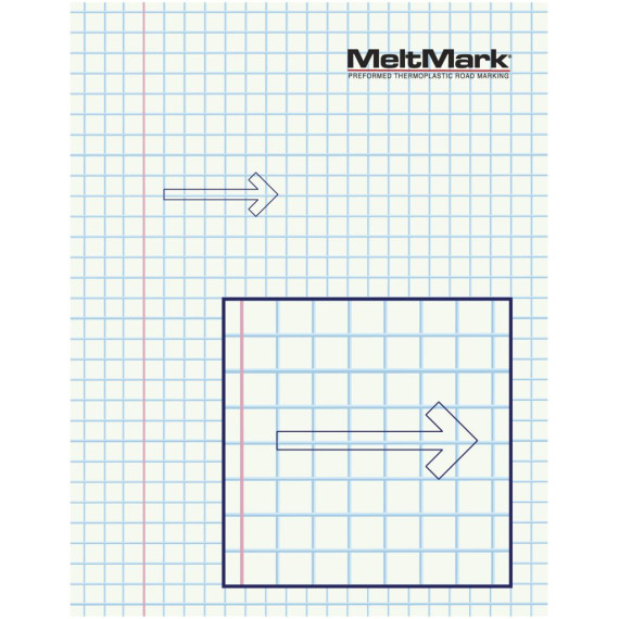 MeltMark Pil rett 110cm hvit